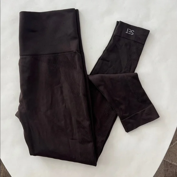 SET ACTIVE 2 Piece Set - Sculptflex Zip Jacket & Leggings Espresso Brown L/XL - Picture 5 of 8